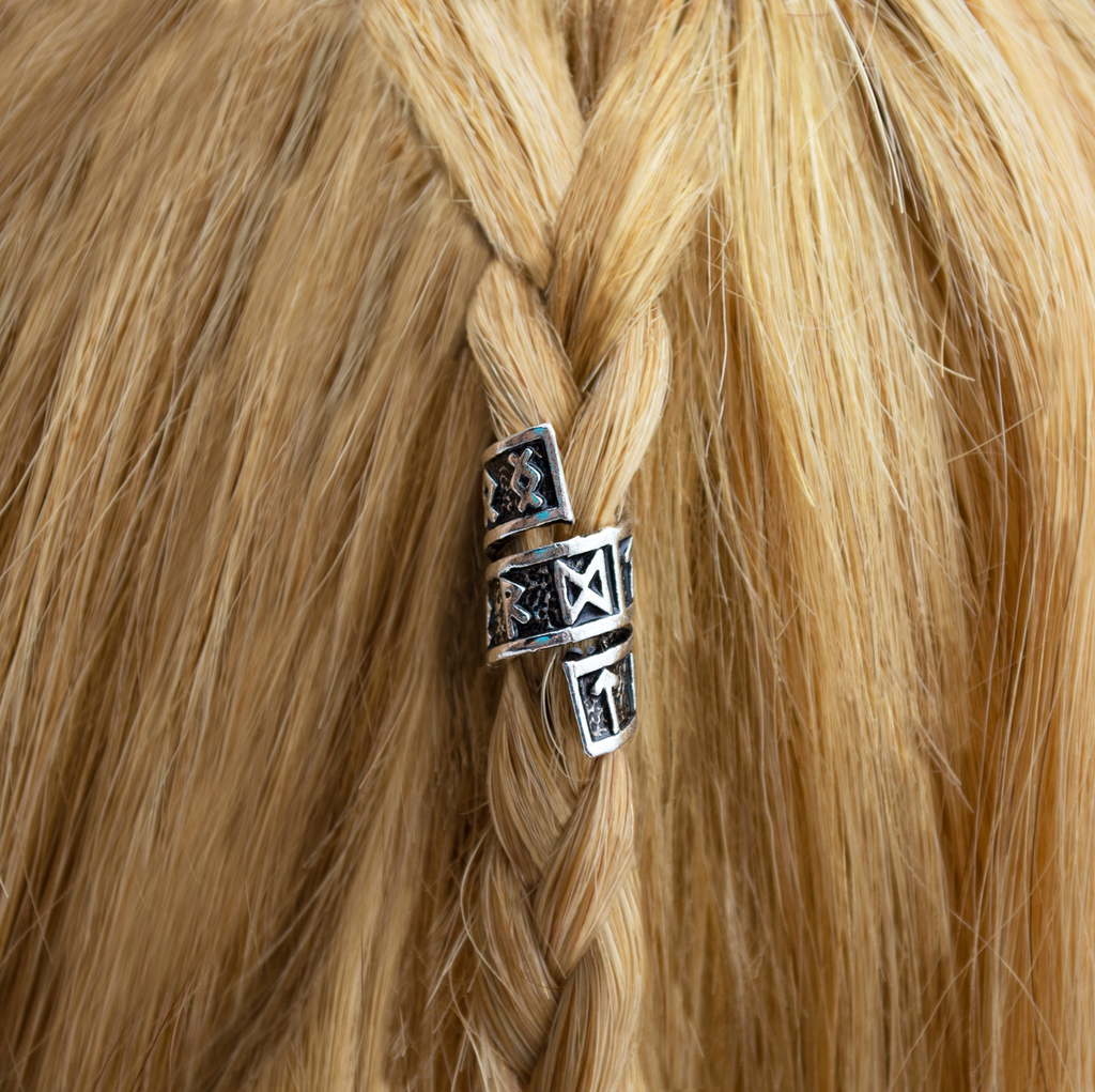 Rune Beard Rings - (Silver - 8)