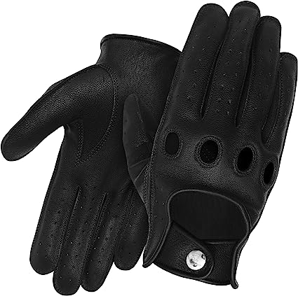 Leather Dark Knight Gloves - Full Finger Design (Black)