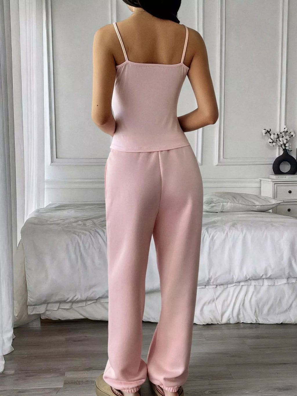 Solid Color Cami and Pants Set