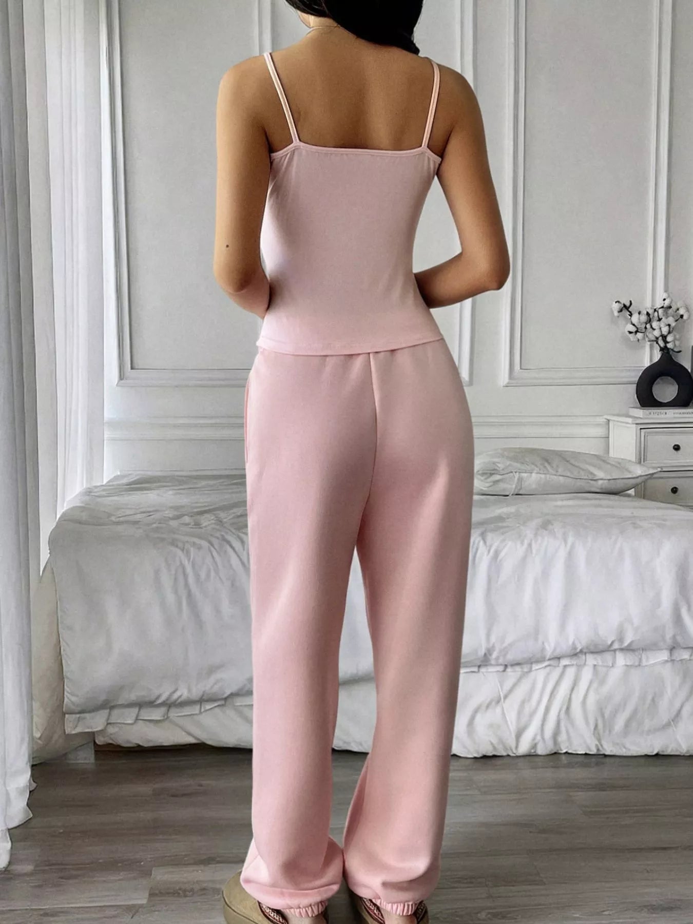 Solid Color Cami and Pants Set