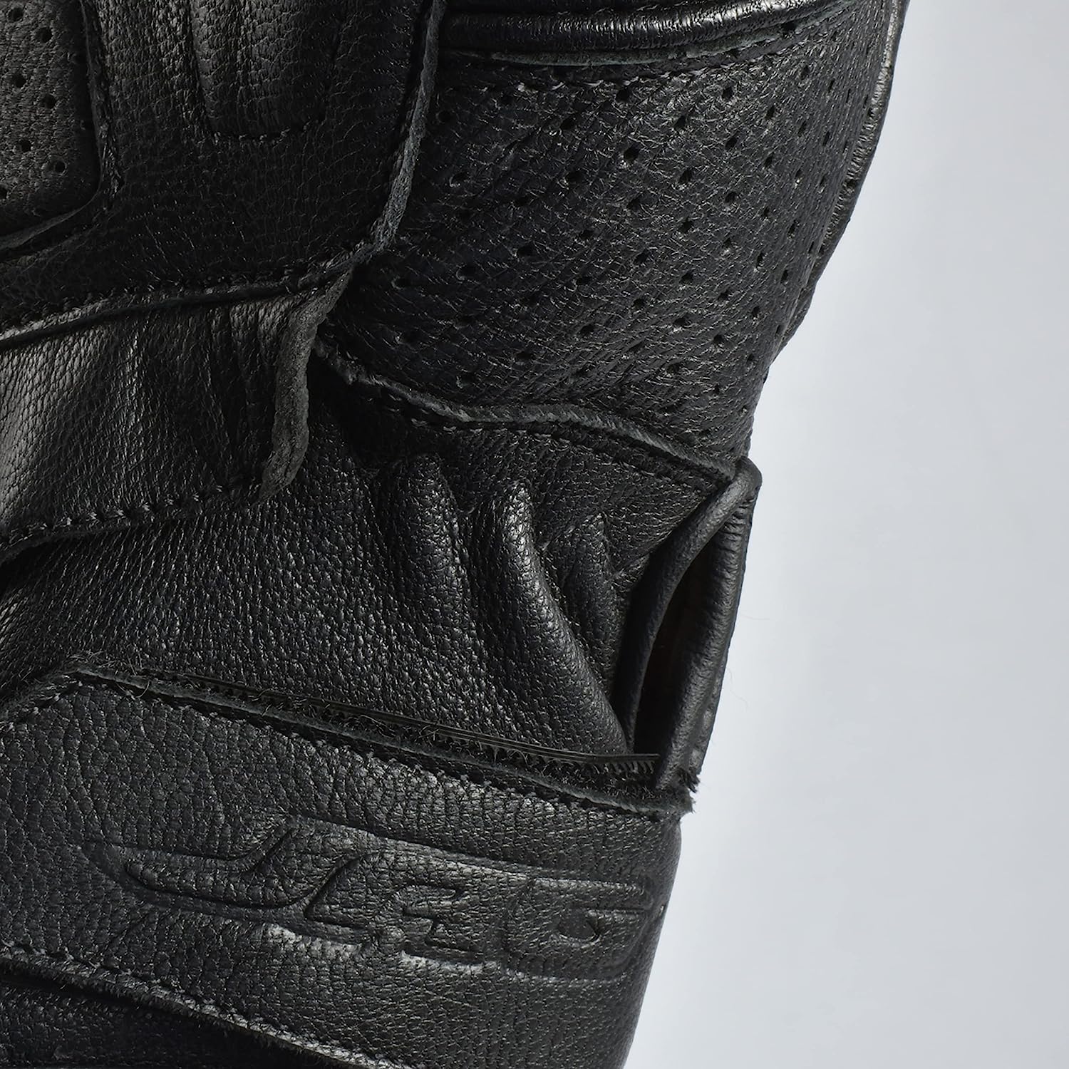 Olympus Knuckle-Protected Leather Motorcycle Gloves with Zipper Closure