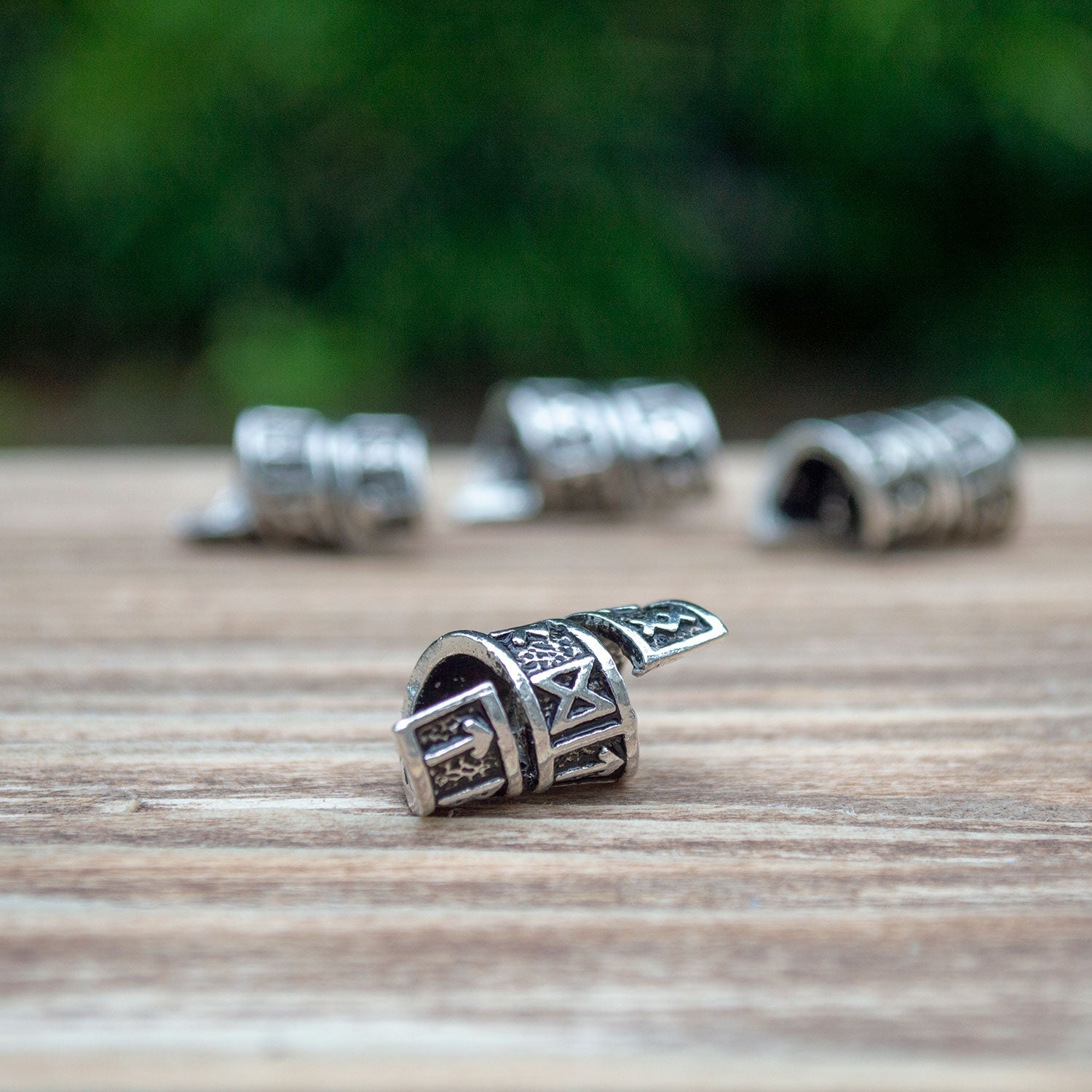 Rune Beard Rings - (Silver - 8)
