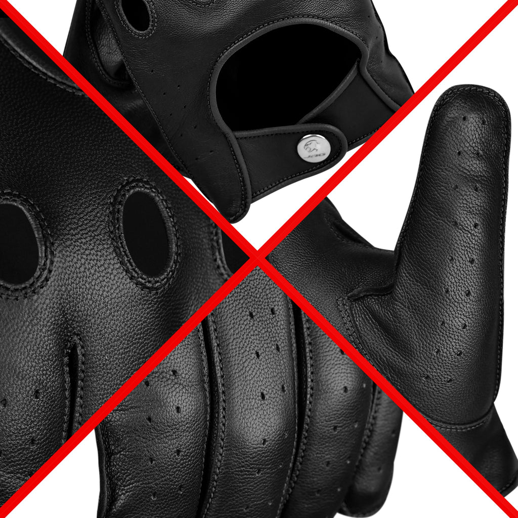 Leather Dark Knight Gloves - Full Finger Design (Black)