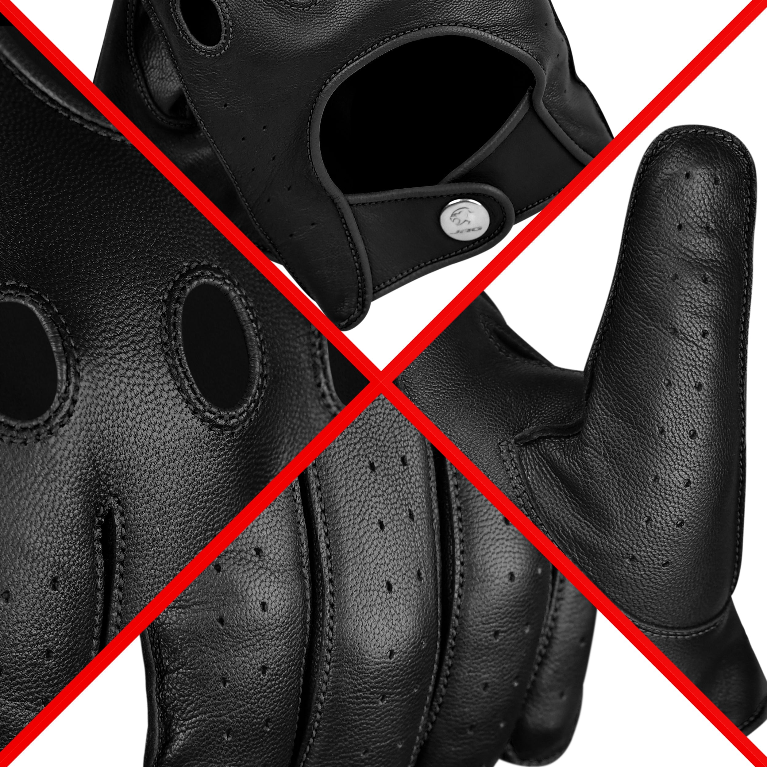 Leather Dark Knight Gloves - Full Finger Design (Black)