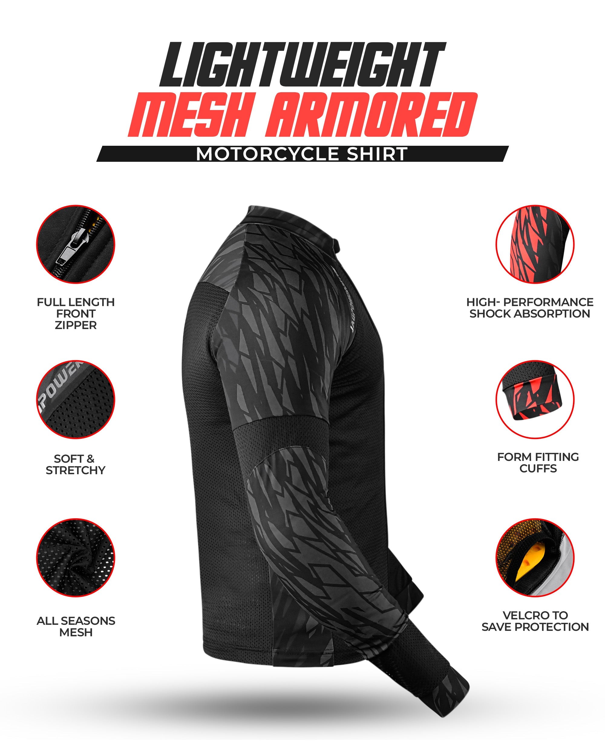 JAG Mesh Motorcycle Shirt | CE Certified Protection