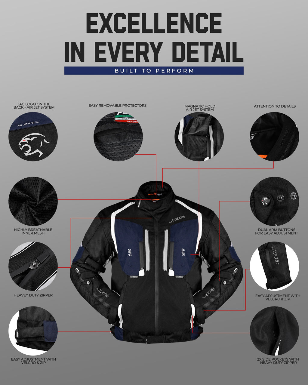 Storm Motorcycle Protective Jacket | Black | All Seasons Jacket