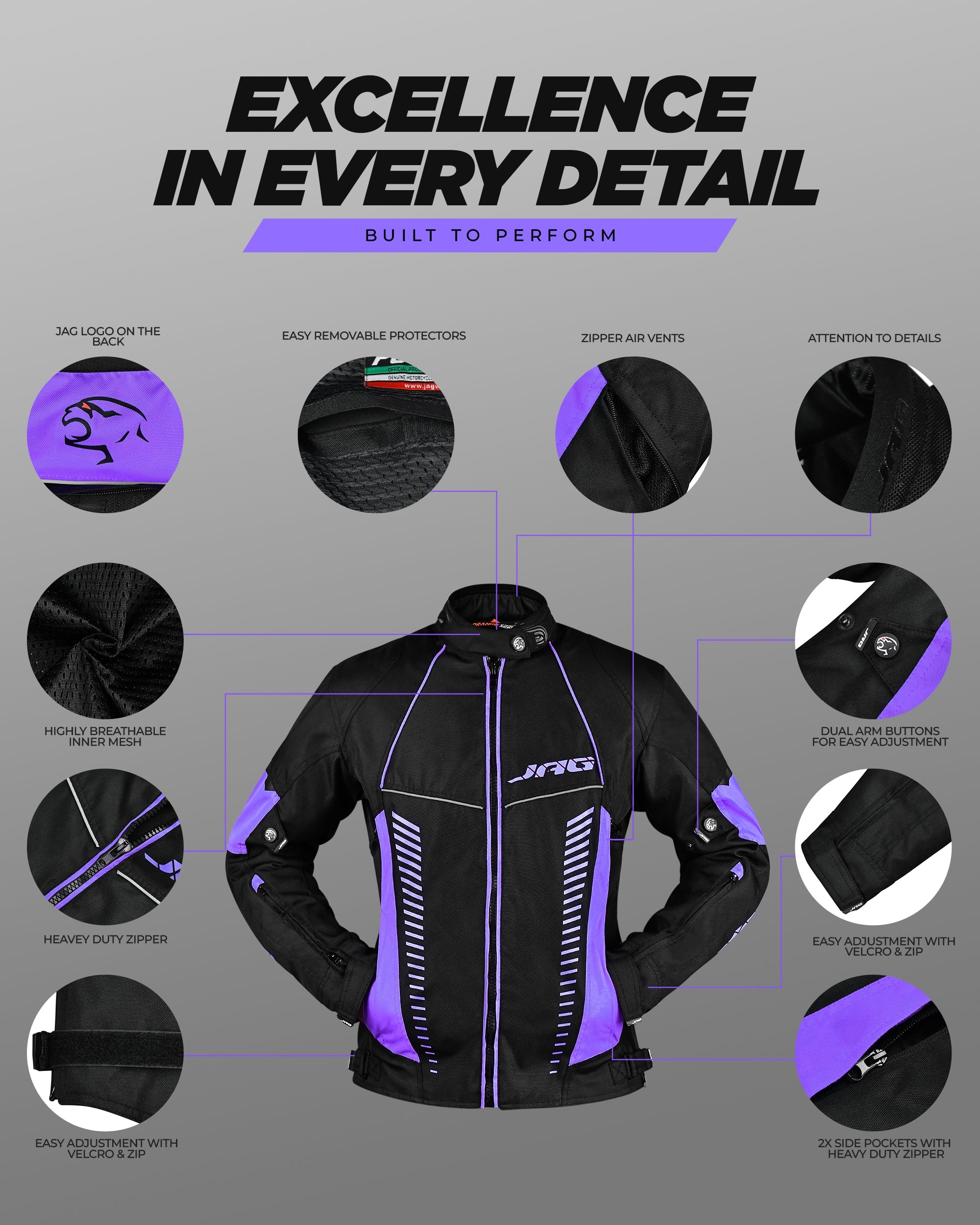 Diana Women's Motorcycle Jacket (Purple)