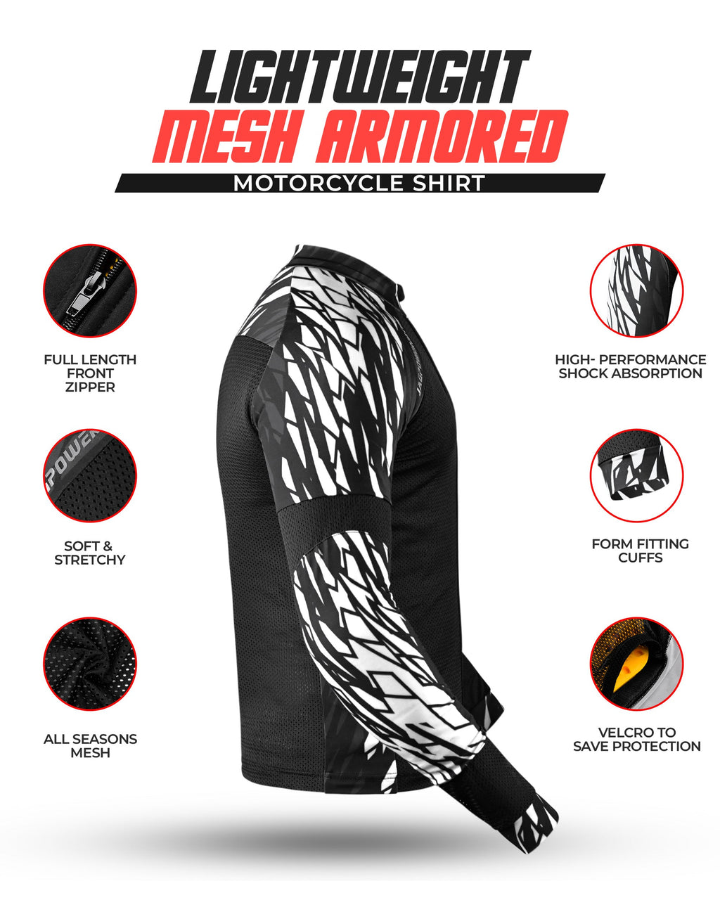 JAG Mesh Motorcycle Shirt | CE Certified Protection