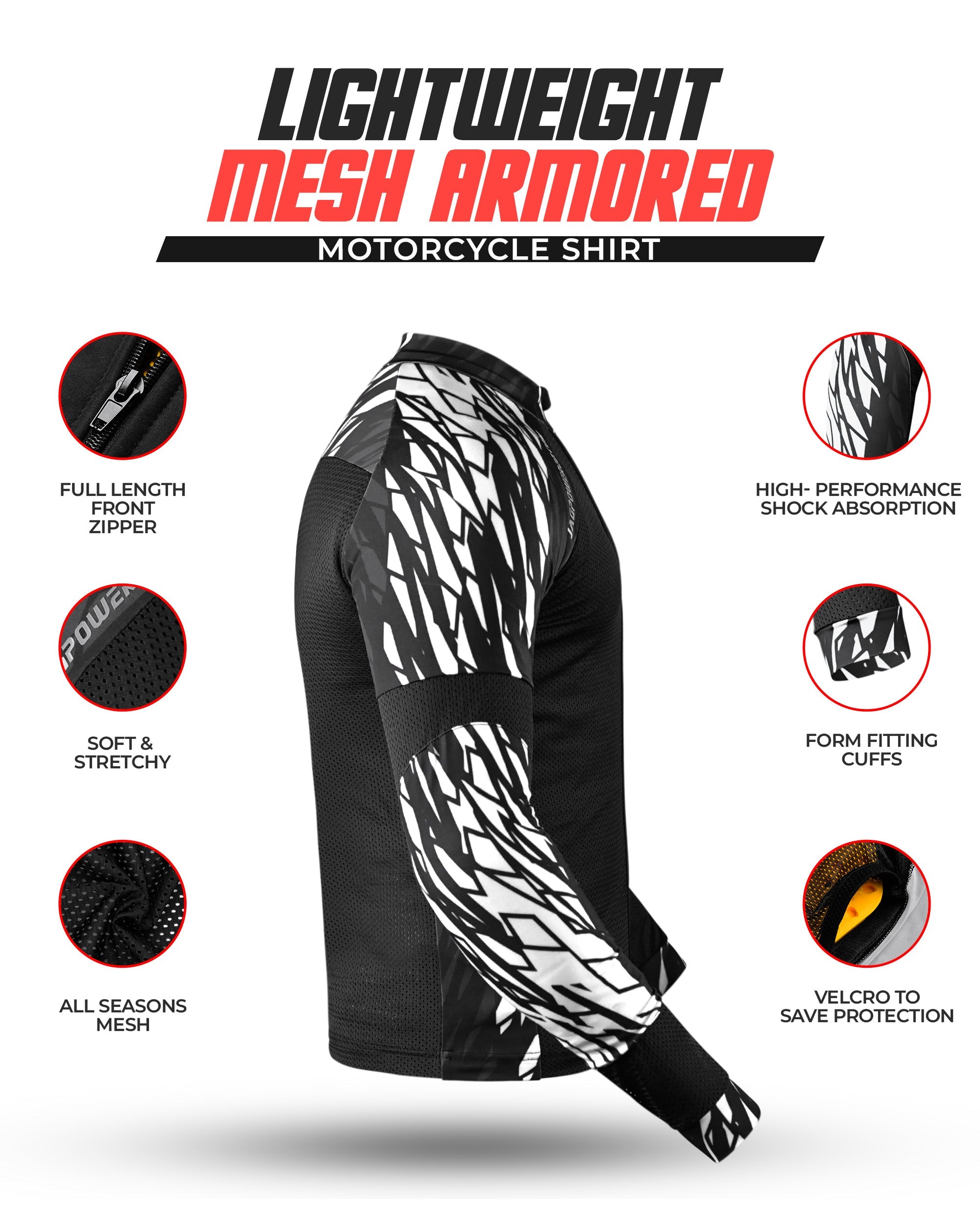 JAG Mesh Motorcycle Shirt | CE Certified Protection