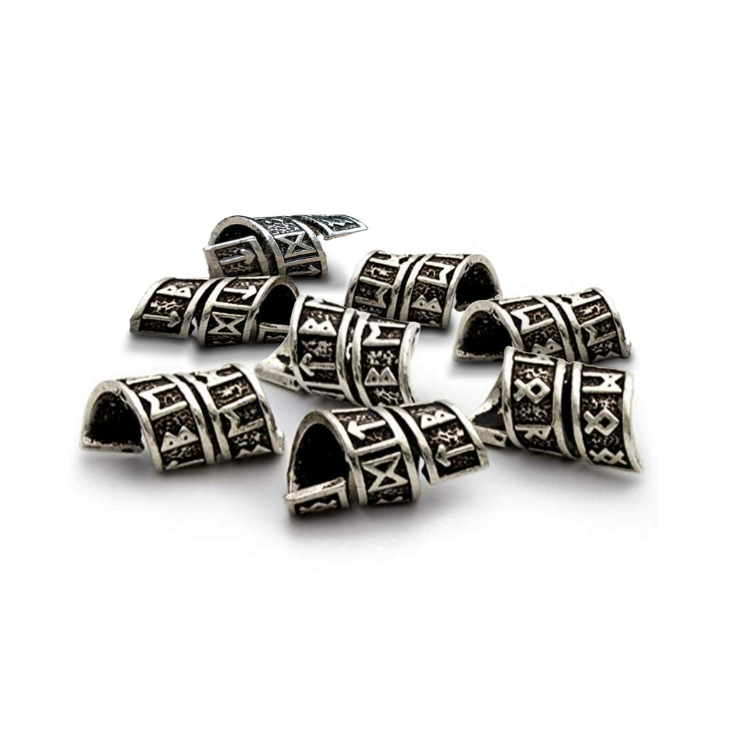 Rune Beard Rings - (Silver - 8)