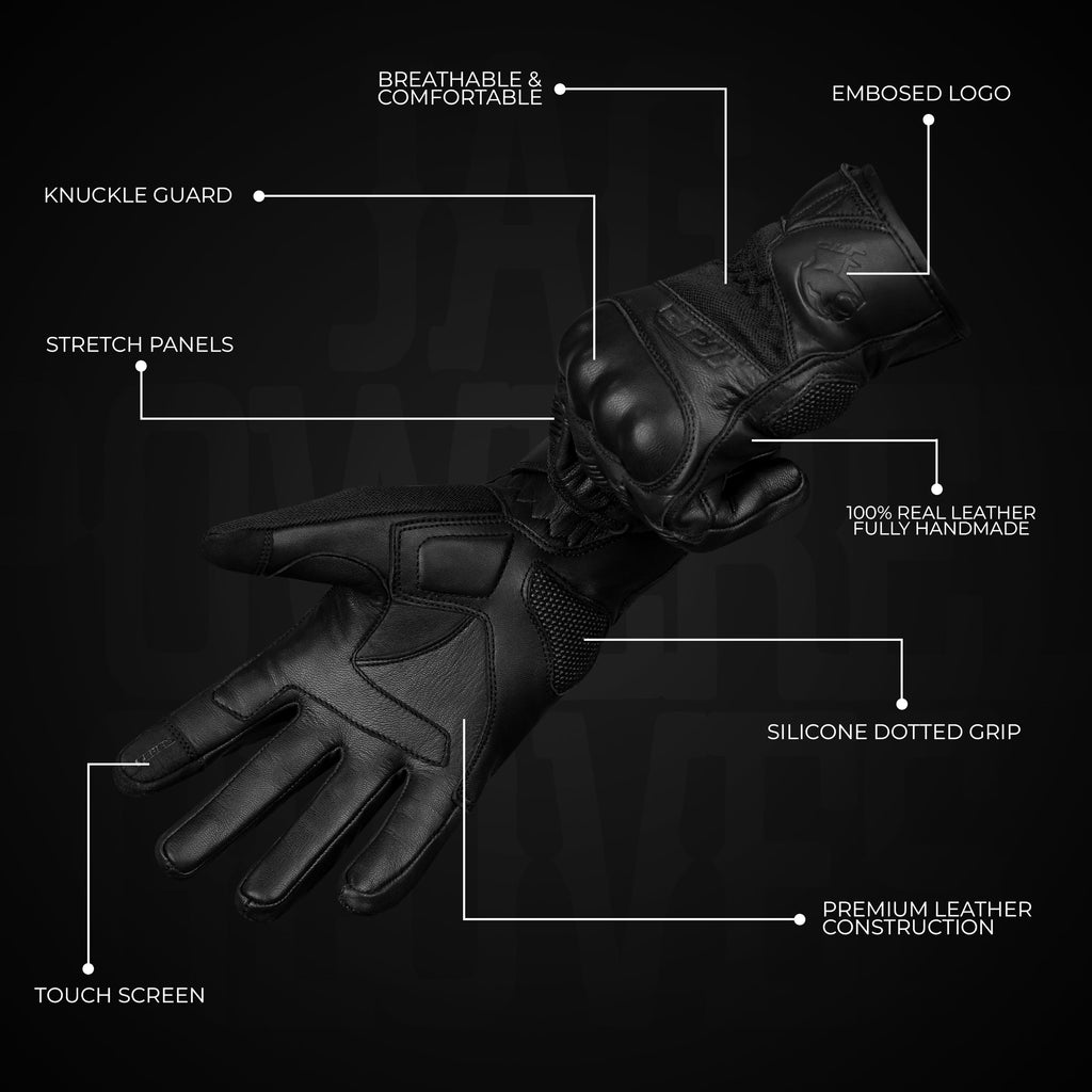 Ultra Volid Leather Motorcycle Gloves