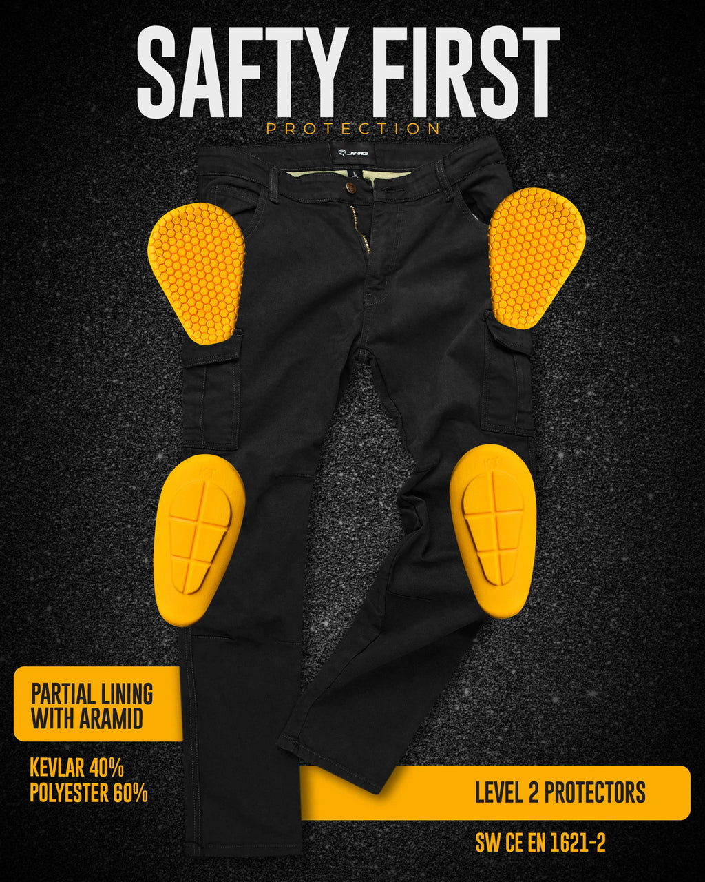 JAG Motorcycle Cargo Pants – Slim Fit Armored Cargo Jeans with CE Approved Armors