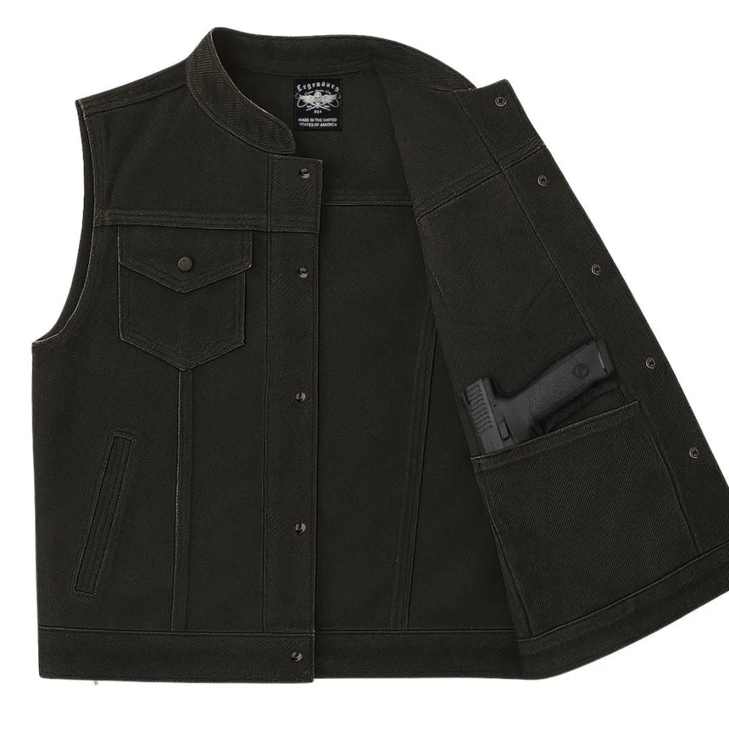 Legendary Revolution Men's Denim Motorcycle Vest
