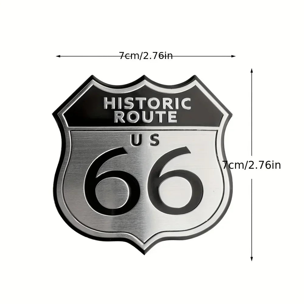 Aluminum Stickers 3D 66 Historic Route