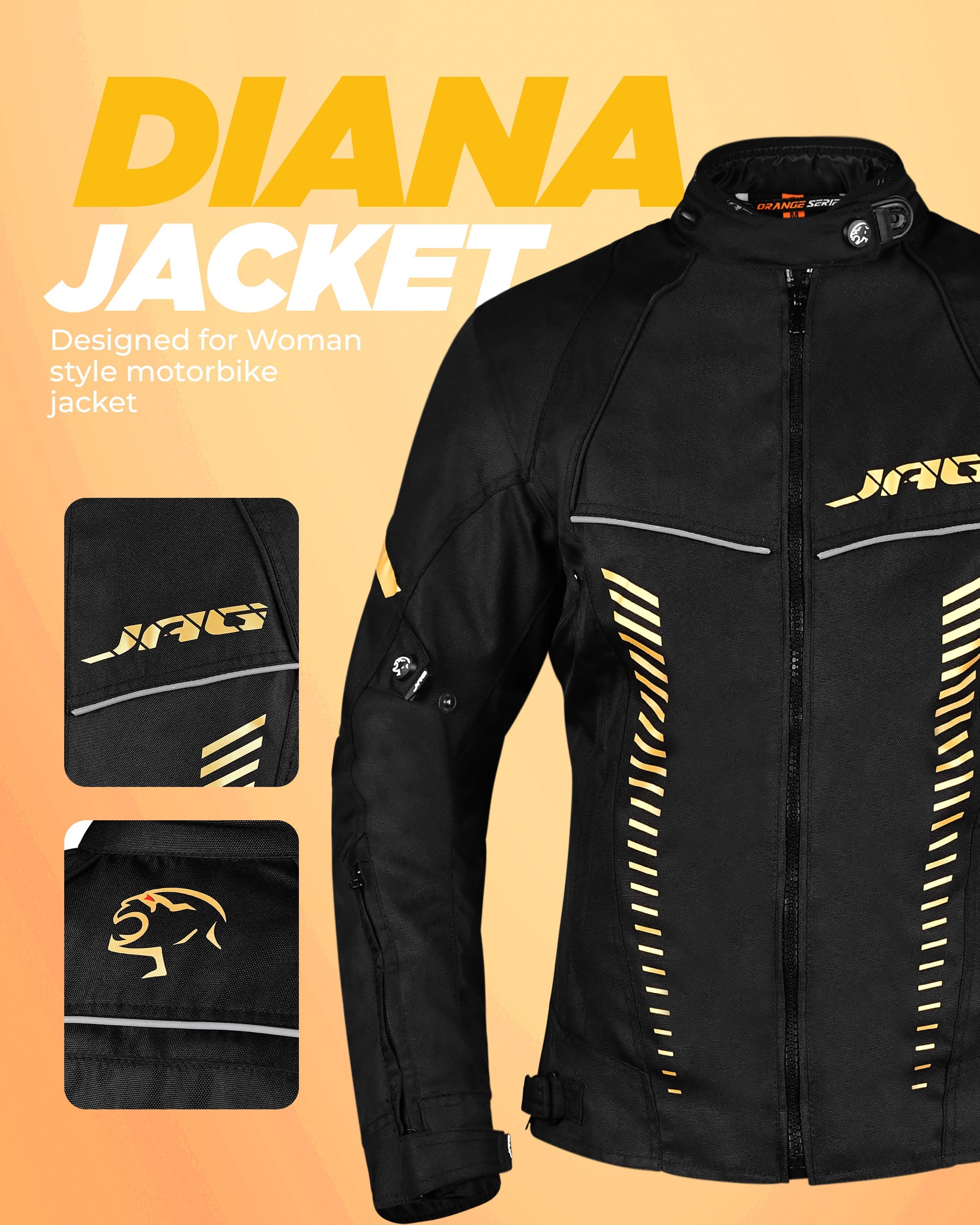 Diana Women's Touring Motorcycle Jacket (Black)