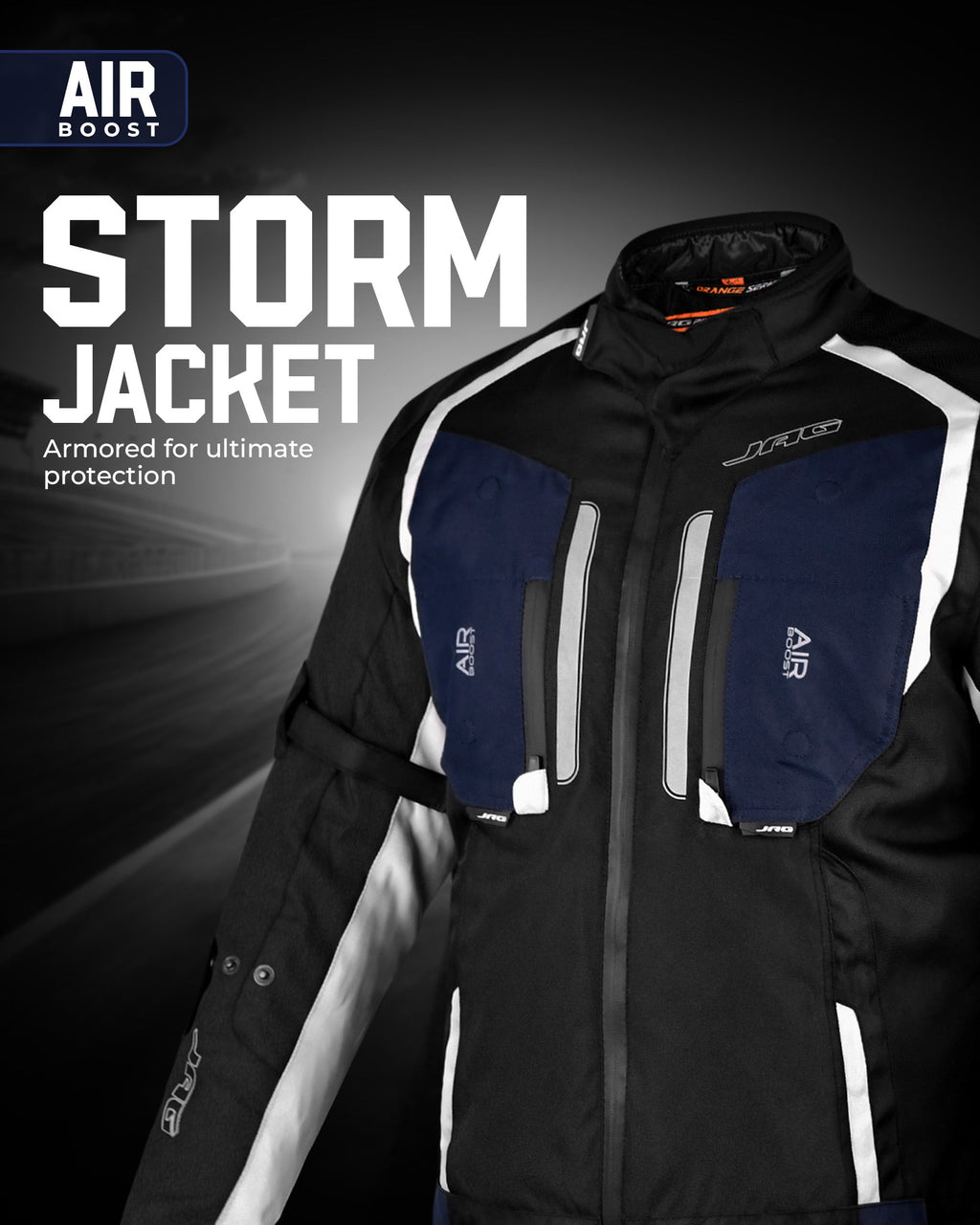 Storm Motorcycle Protective Jacket | Black | All Seasons Jacket