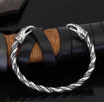 Vikings Raven Head Stainless Steel Bracelet