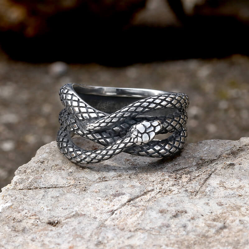 Cobra Twist Snake Stainless Steel Ring