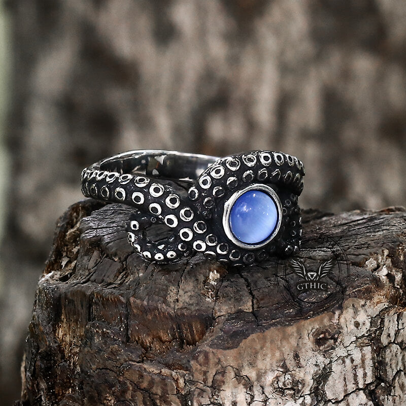 Octopus Tentacle Stainless Steel Animal Ring