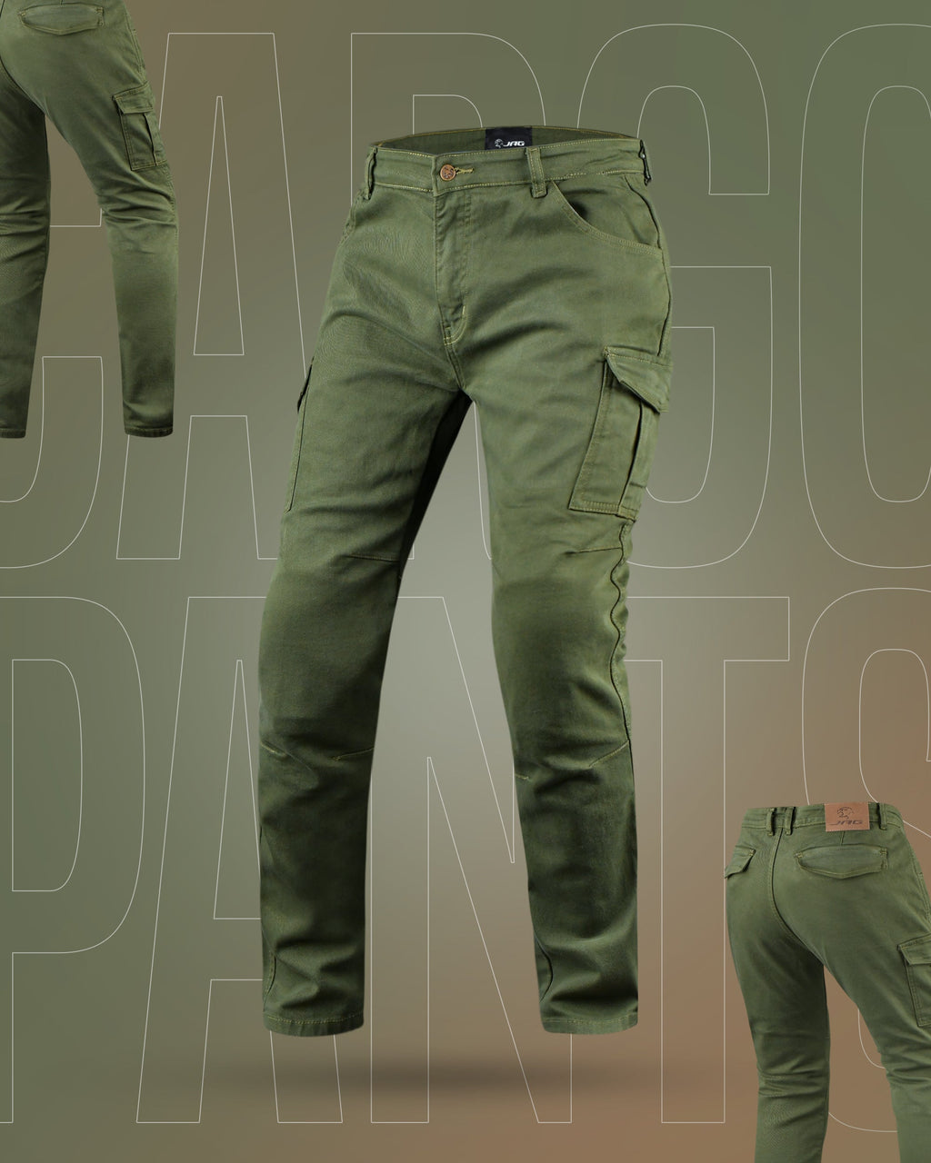 JAG Motorcycle Cargo Pants – Slim Fit Armored Cargo Jeans with CE Approved Armors
