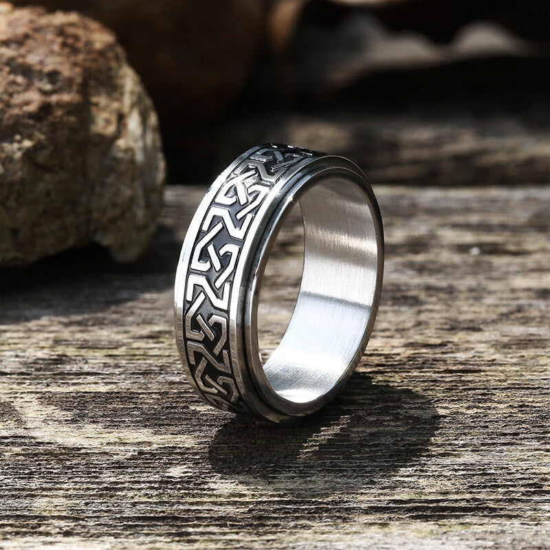 Celtic Knot Stainless Steel Viking Spinner Ring