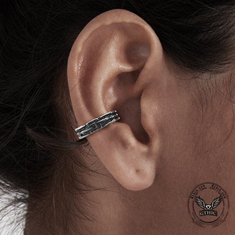 Skull Hand Stainless Steel Ear Cuffs