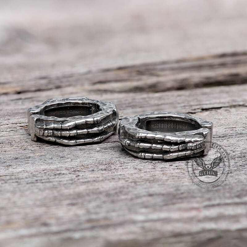 Skull Hand Stainless Steel Ear Cuffs