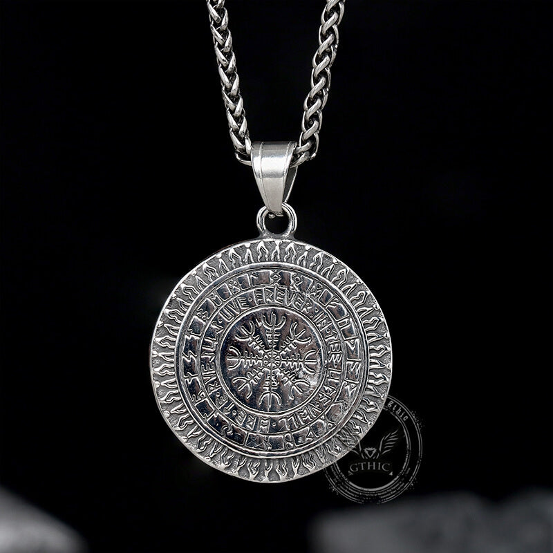 Tree Of Life Aegishjalmur Stainless Steel Viking Pendant