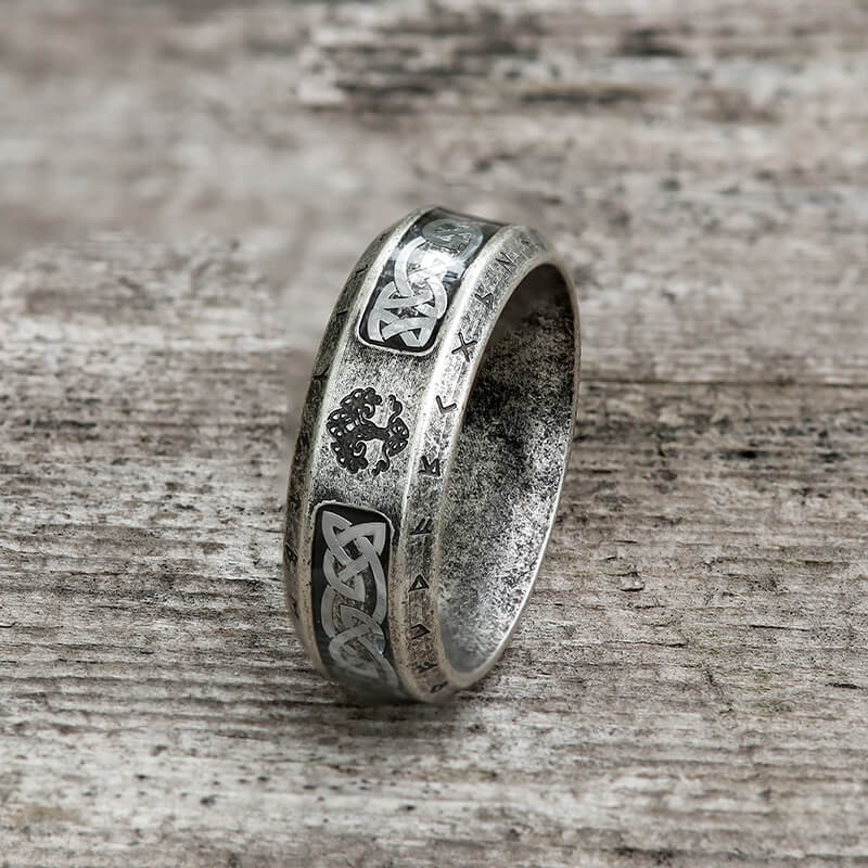 Tree Of Life Knot Stainless Steel Viking Band Ring