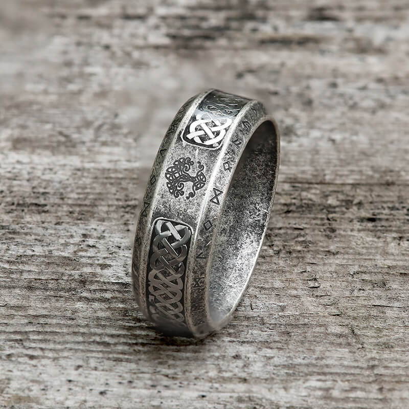 Tree Of Life Knot Stainless Steel Viking Band Ring