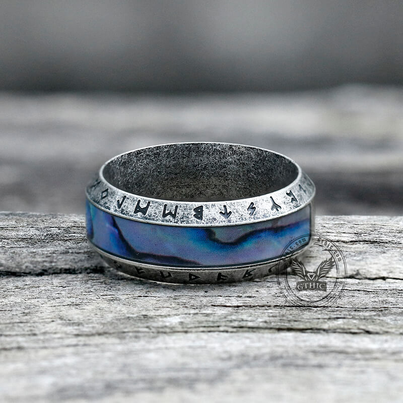 Tree Of Life Stainless Steel Shell Viking Ring