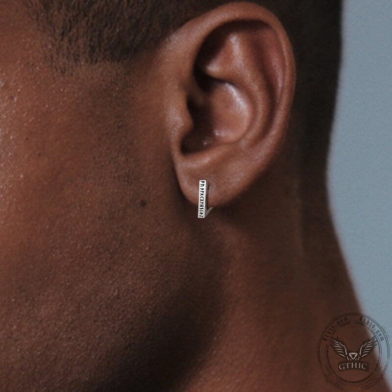 Viking Runes Triangle Stainless Steel Earrings