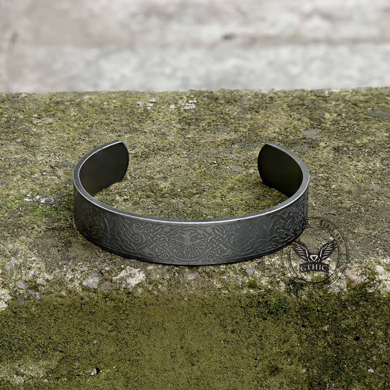 Viking Symbol Stainless Steel Cuff Bracelet
