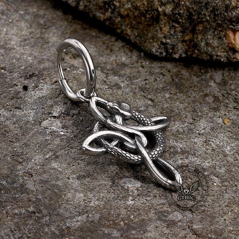 Vintage Snake Celtic Knot Stainless Steel Earrings